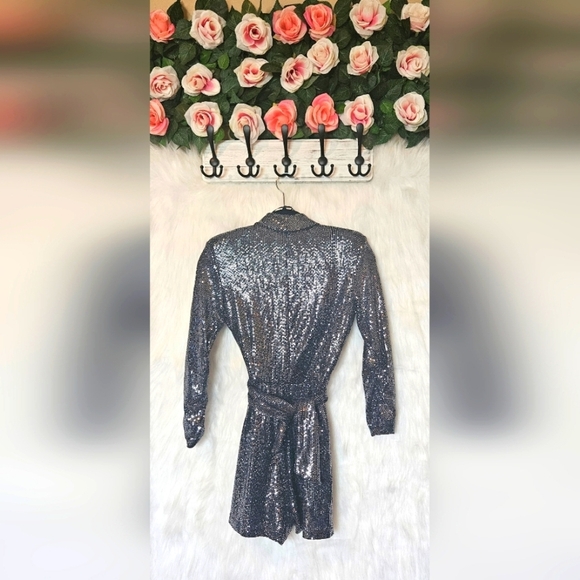 Zara Holiday Sparkle Wrap Mini Dress (NWOT) - Picture 3 of 8